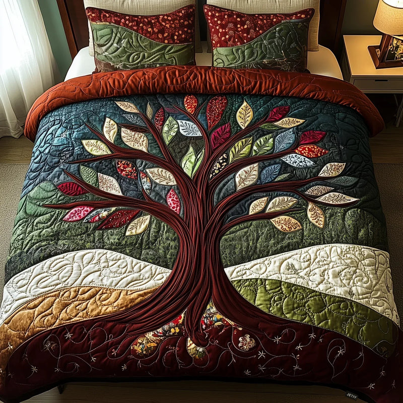 Jeu de lit matelassé de 3 pièces - Étreinte de la Nature