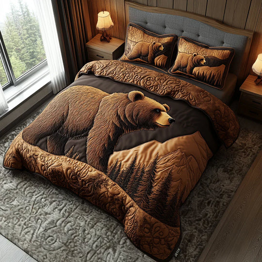 Ensemble de lit matelassé de 3 pièces - Animaux de la Forêt