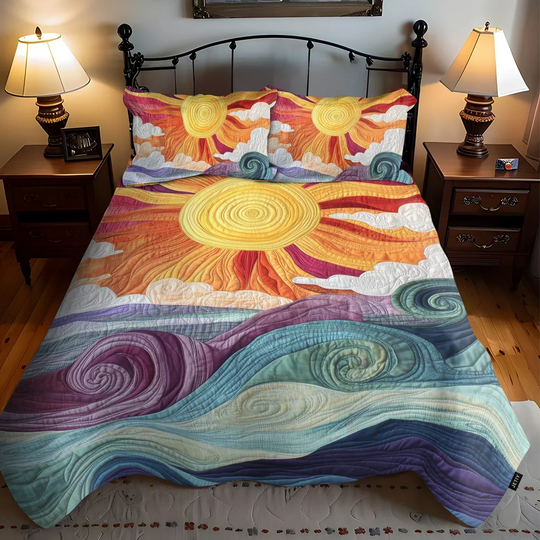 Ensemble de lit matelassé de 3 pièces - Charme Solaire