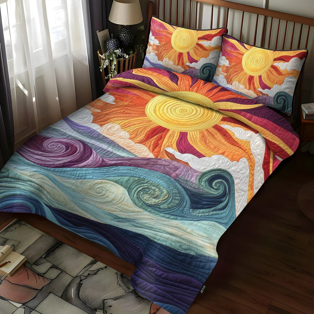 Ensemble de lit matelassé de 3 pièces - Charme Solaire