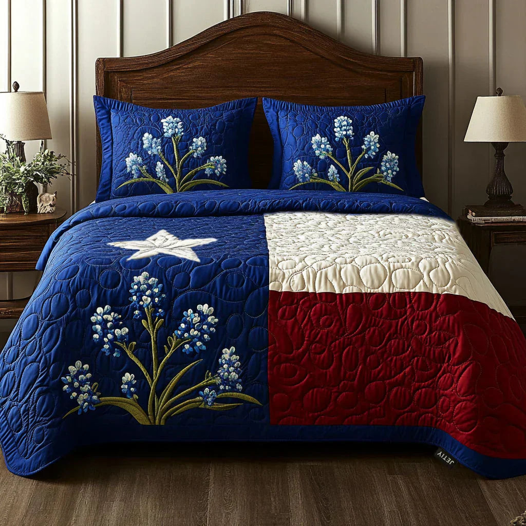 Ensemble de literie matelassé de 3 pièces - Fierté du Texas