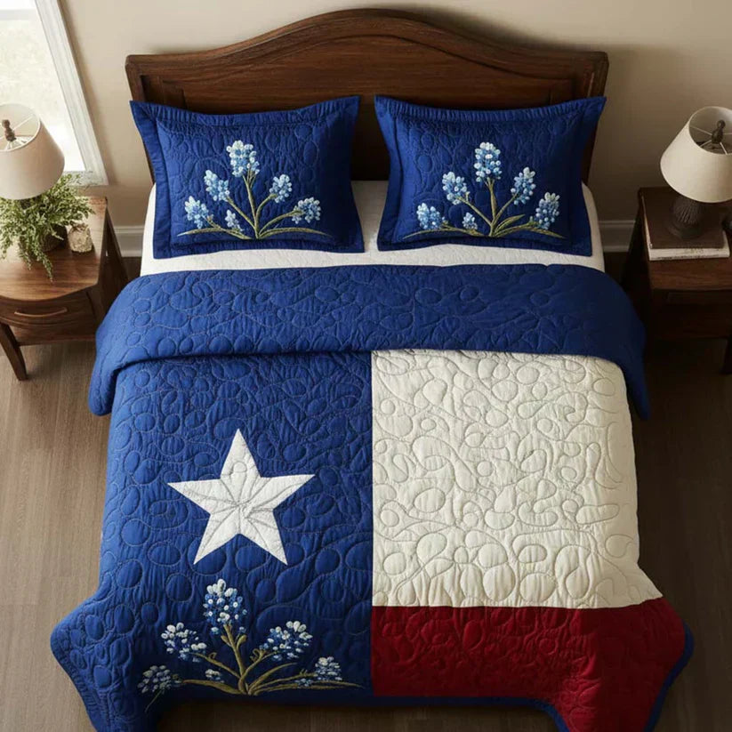 Ensemble de literie matelassé de 3 pièces - Fierté du Texas