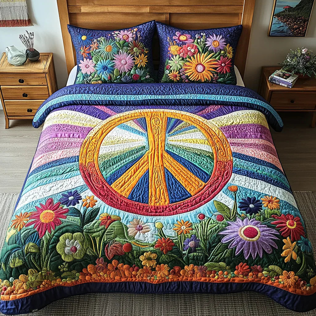 Jeu de lit matelassé de 3 pièces - Rêves Tie-Dye
