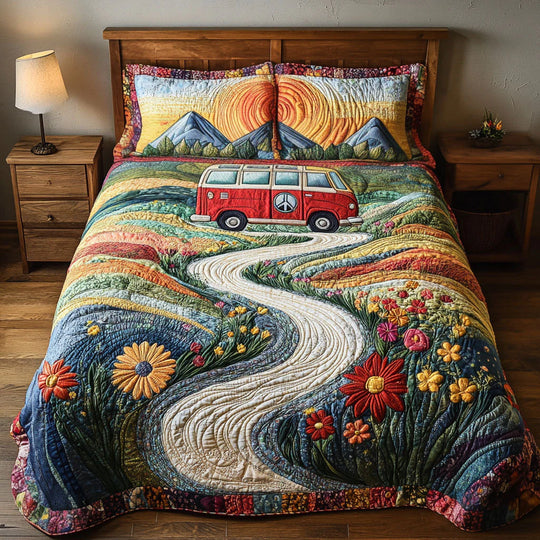 Ensemble de lit matelassé de 3 pièces - Voyage Vintage