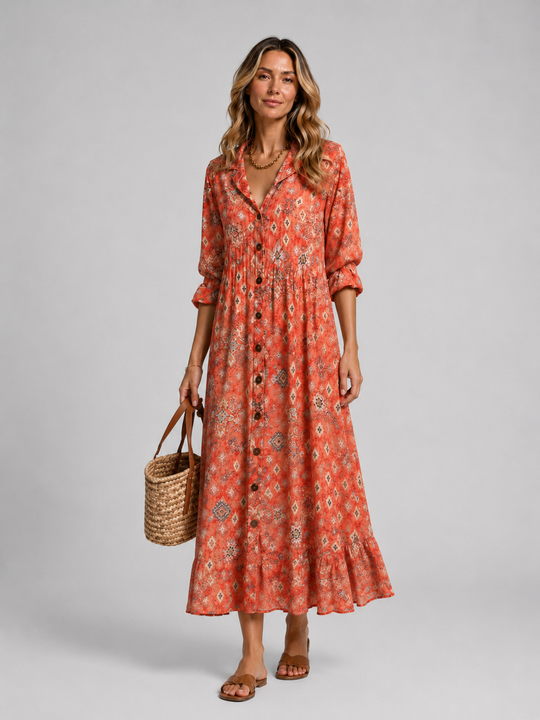 Robe Chemise Imprimée pour Femmes - Coupe Flatteuse Décontractée