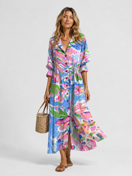 Robe Chemise Imprimée pour Femmes - Coupe Flatteuse Décontractée