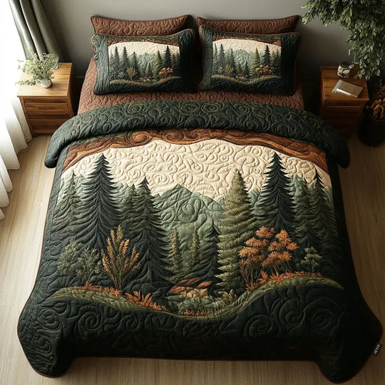 Jeu de lit matelassé de 3 pièces - Promenade en Forêt