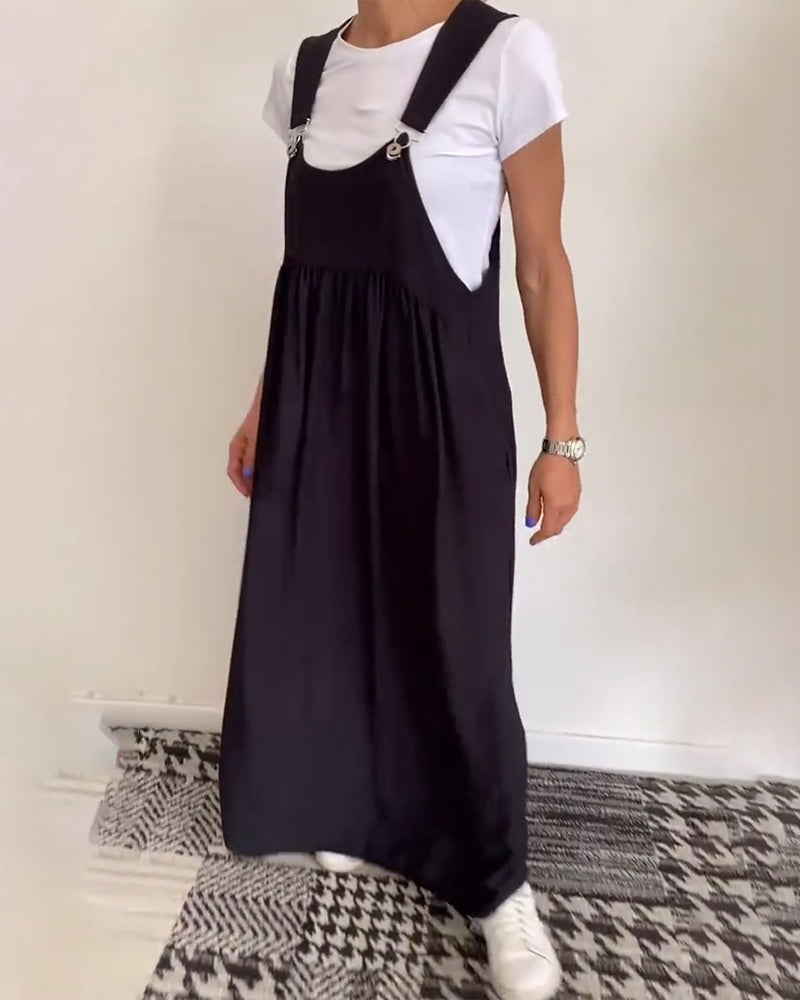 Robe décontractée couleur unie à bretelles