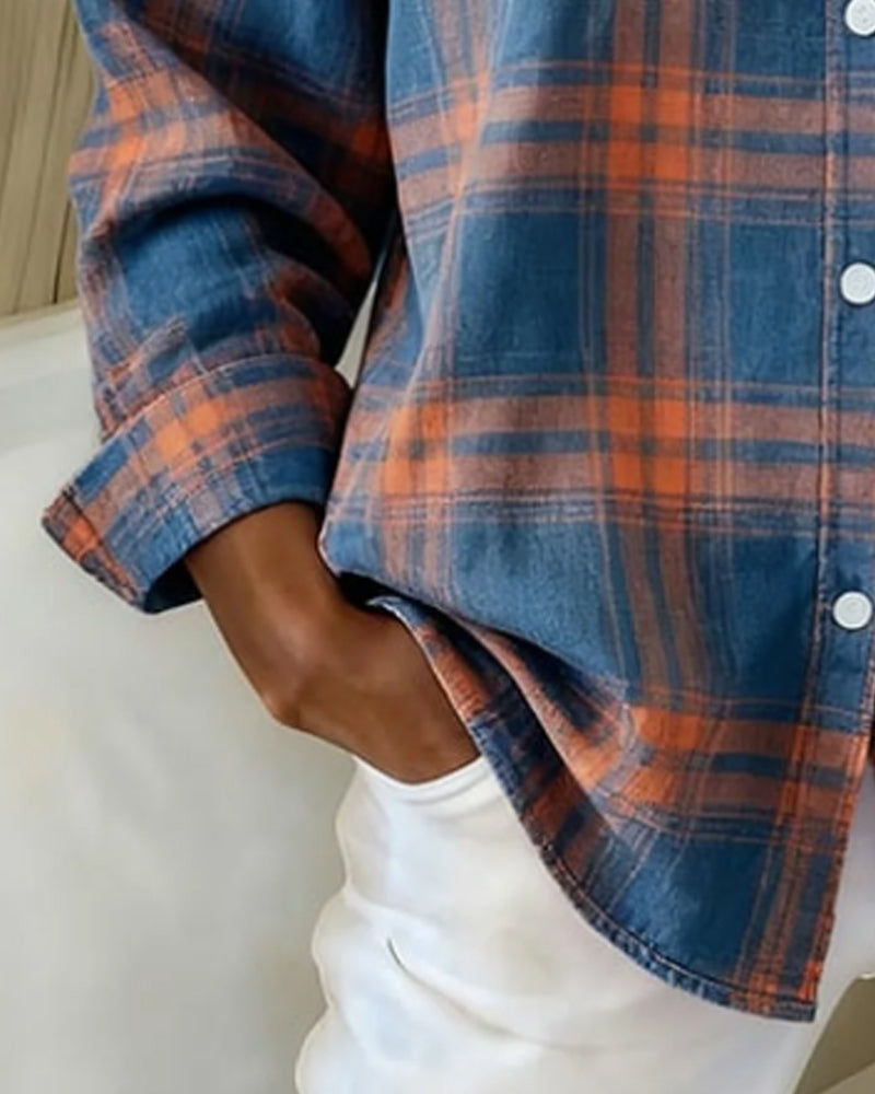 Chemise Avec Motif En Carreaux Et Col Revers