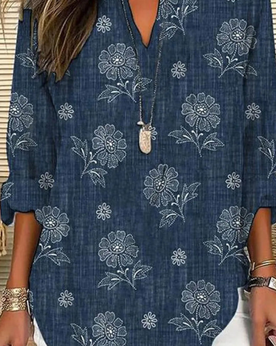 Blouse décontractée à imprimé floral