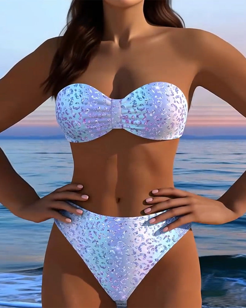 Bikini Imprimé Léopard Bandeau