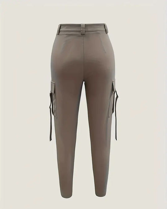 Pantalon Cargo Uni Fermeture Éclair