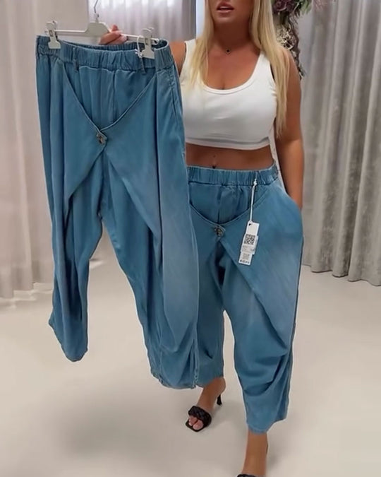 Pantalon Au Design Tendance En Forme De Lanterne