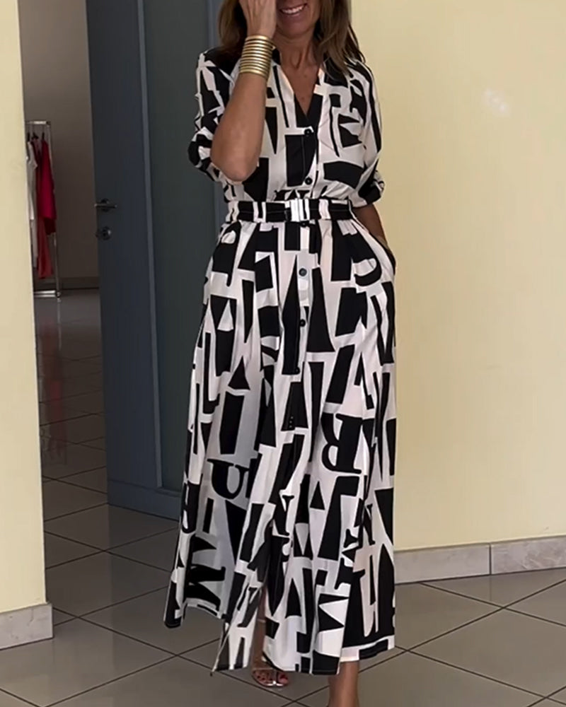 Robe à imprimé géométrique et coupe ample