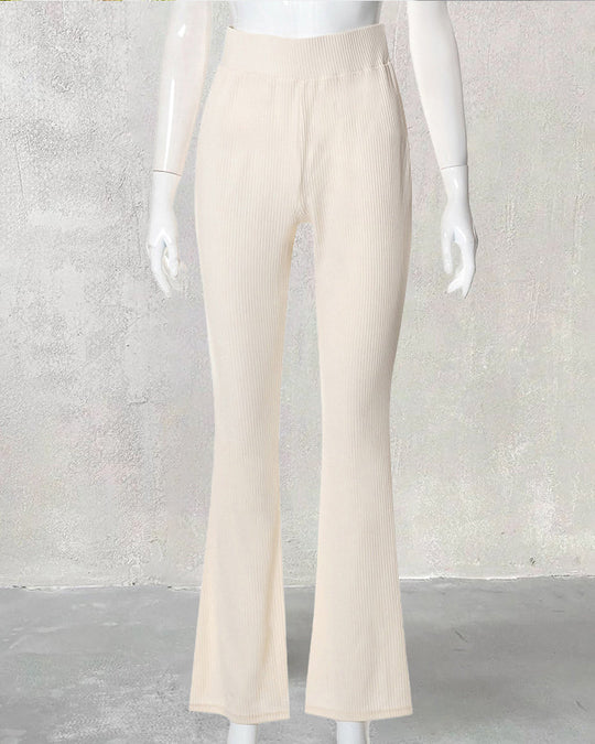 Pantalon slim micro-évasé uni