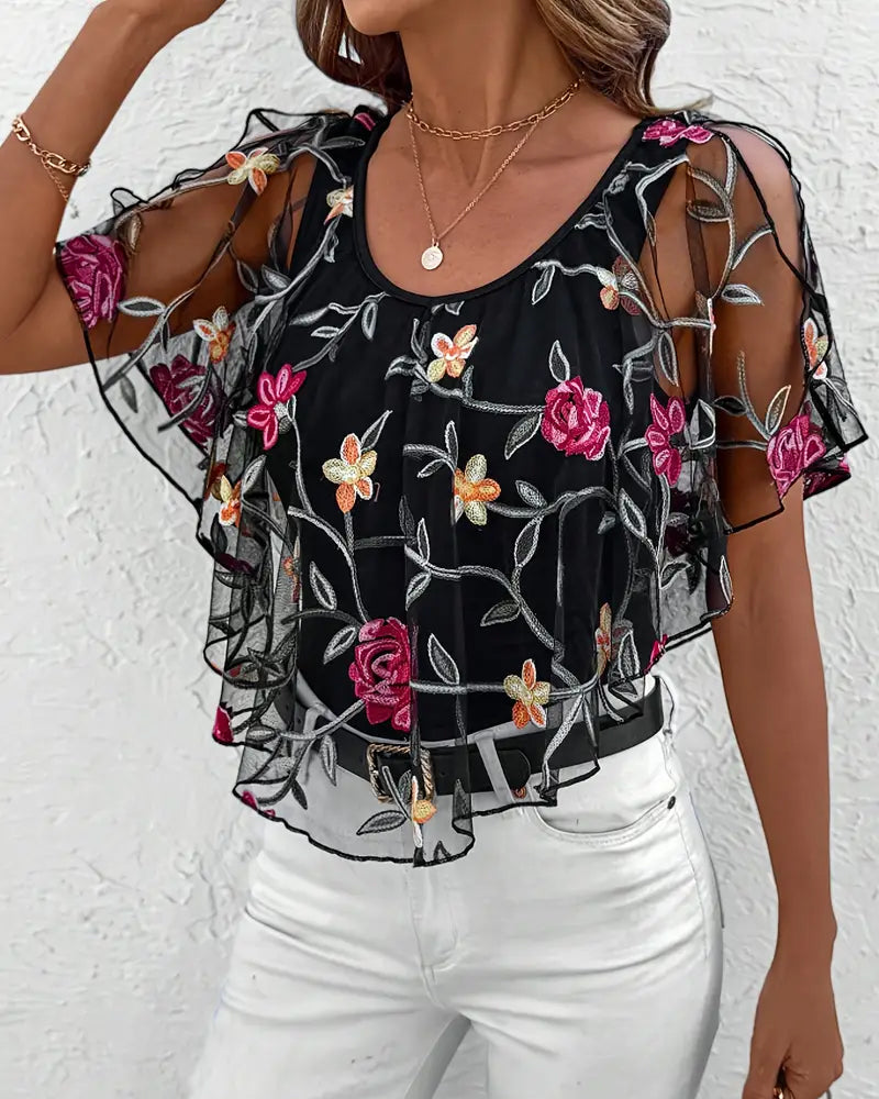 Blouse Brodée Maille Robust