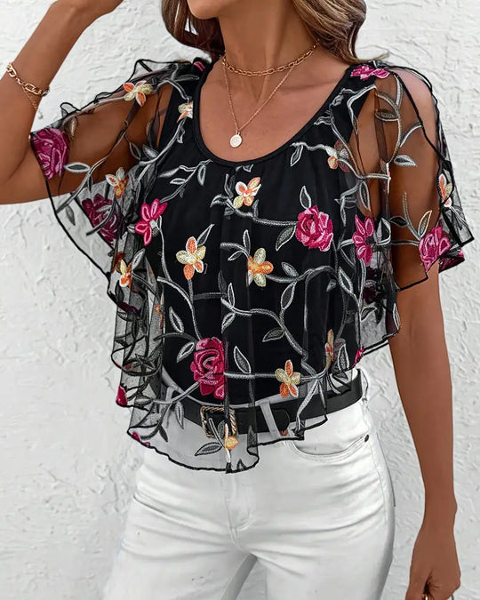 Blouse Brodée Maille Robust