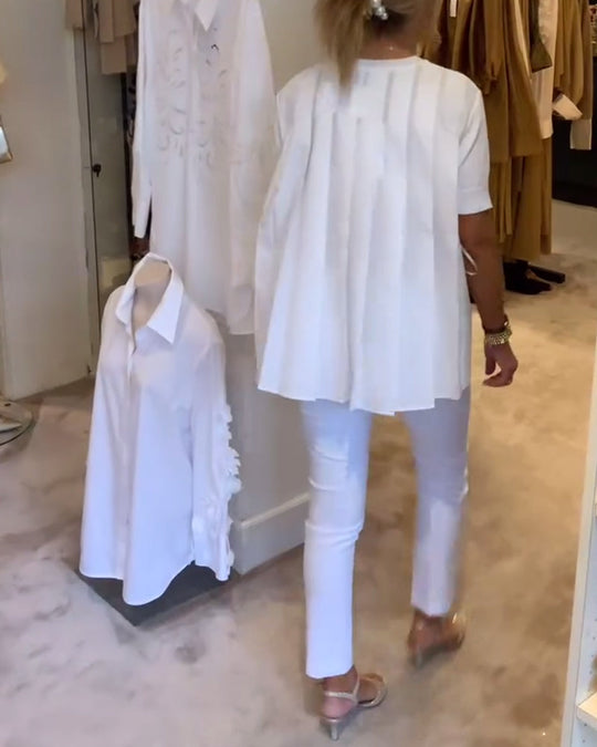 Chemise Plissée Unie Ample