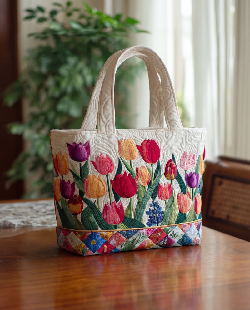 Sac à main artisanal matelassé "Tulipe"